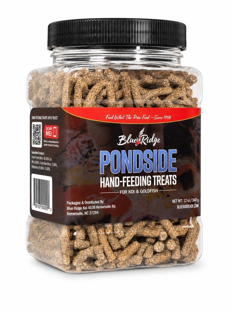 Blue Ridge Koi Pondside Hand Feeding Treats, Koi Fish Food Sticks