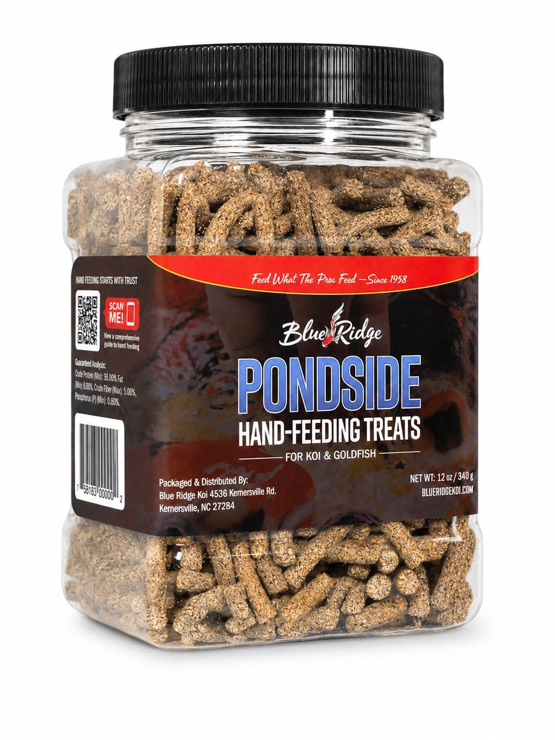 Blue Ridge Koi Pondside Hand Feeding Treats, Koi Fish Food Sticks